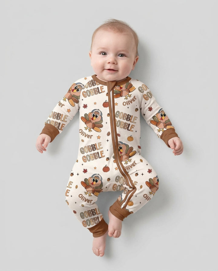 Custom Name Gobble Gobble Bamboo Convertible Zippy