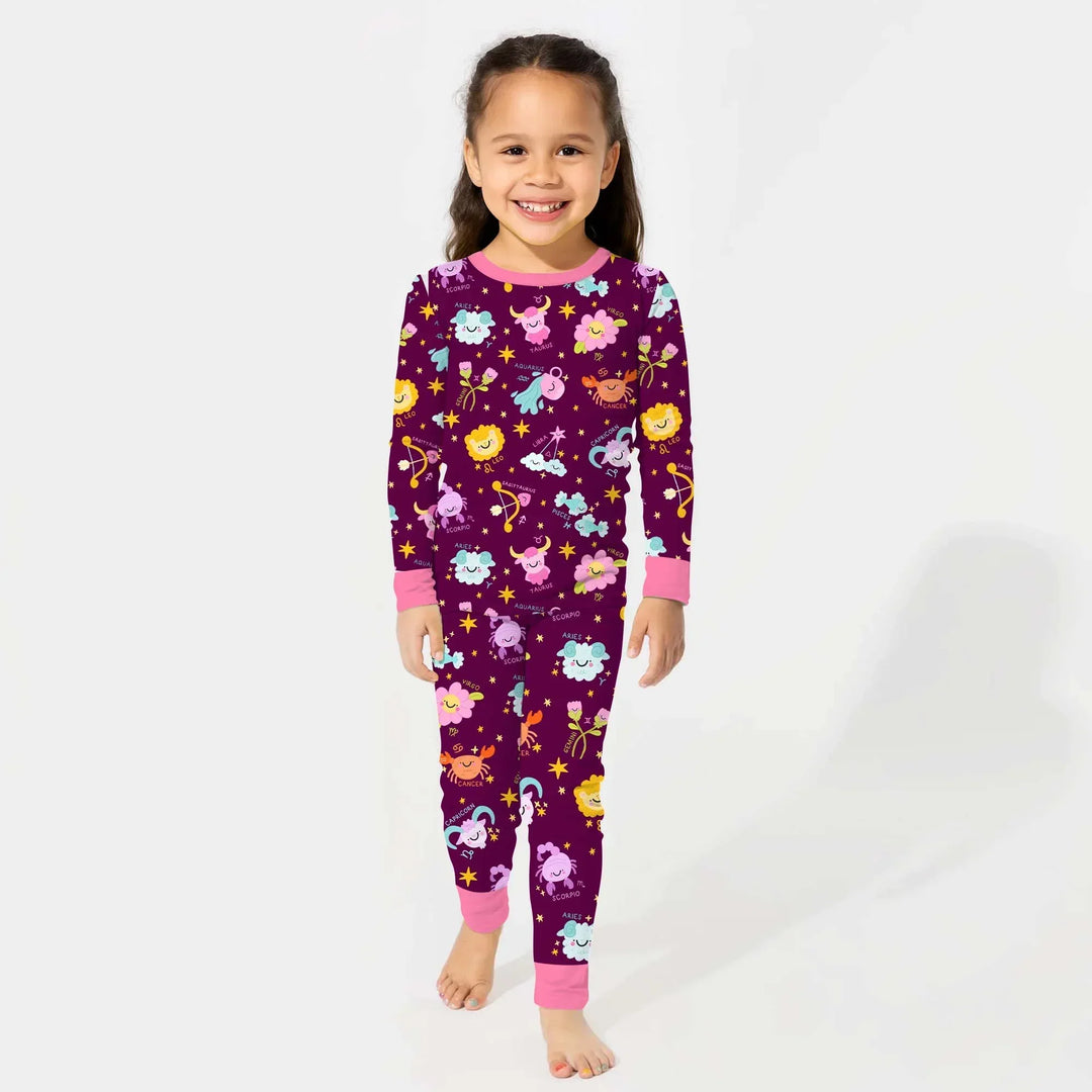 Zodiac Signs Bamboo Two Piece Long Sleeve Pajama Set