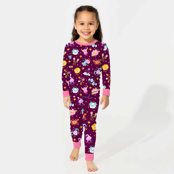 Zodiac Signs Bamboo Two Piece Long Sleeve Pajama Set