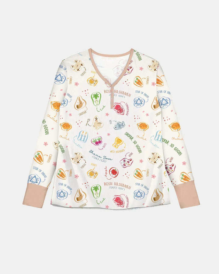 Happy Rosh Hashanah Bamboo Women Pajama Set