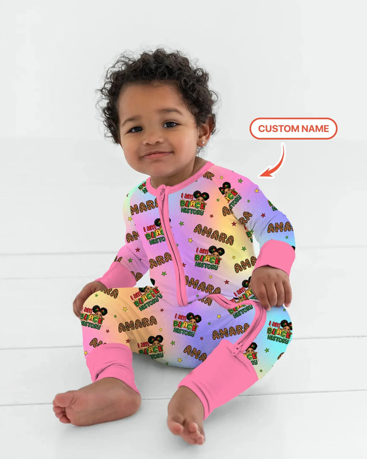 Custom Name I Am Black History Custom Bamboo Convertible Zippy