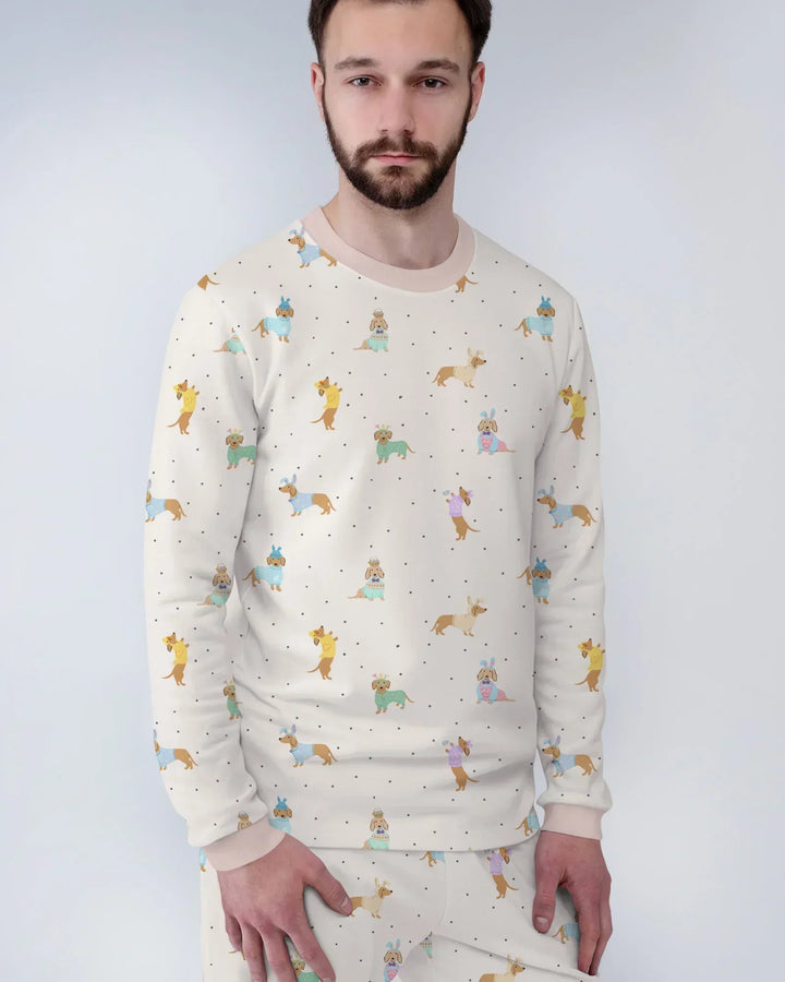 Easter Dachshund Bamboo Men's Pajama Set