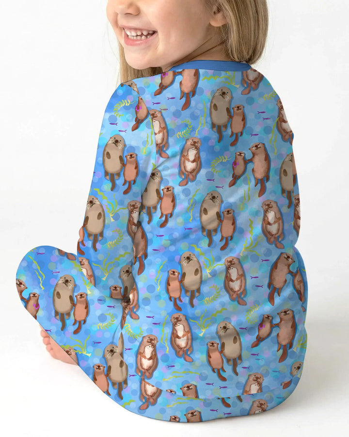 Otterly Together Bamboo Two Piece Long Sleeve Pajama Set