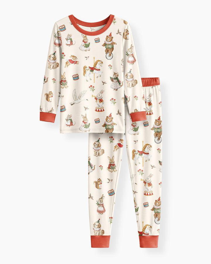 Winter & Vintage Bamboo Two Piece Long Sleeve Pajama Set