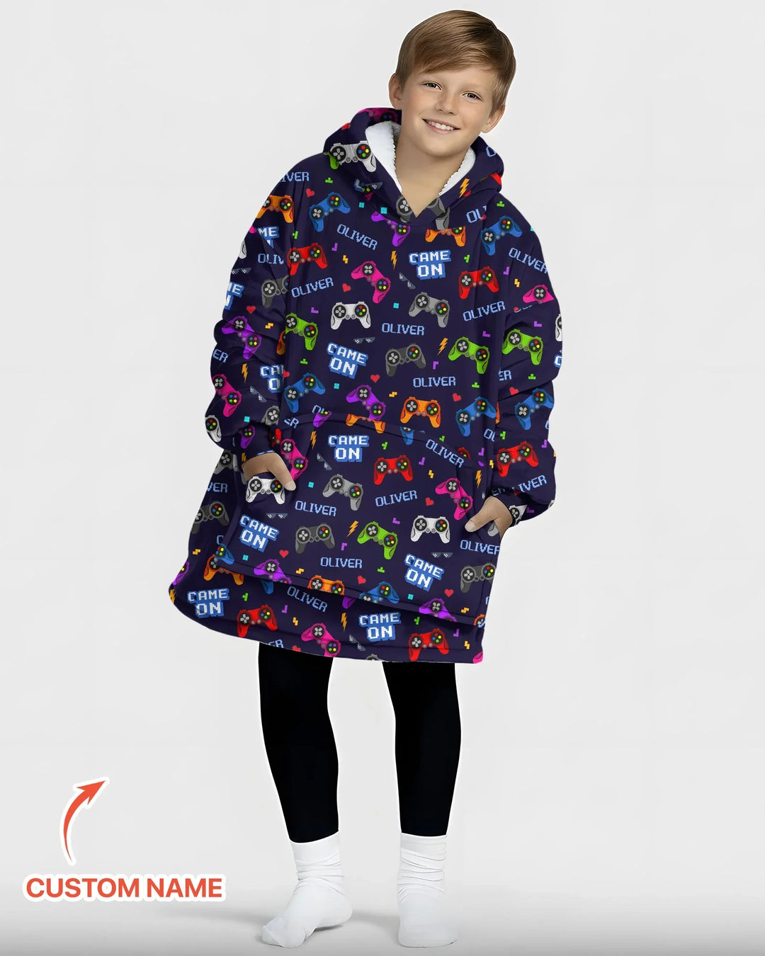 Custom Name Game On Family Matching Bamboo Blanket Hoodie