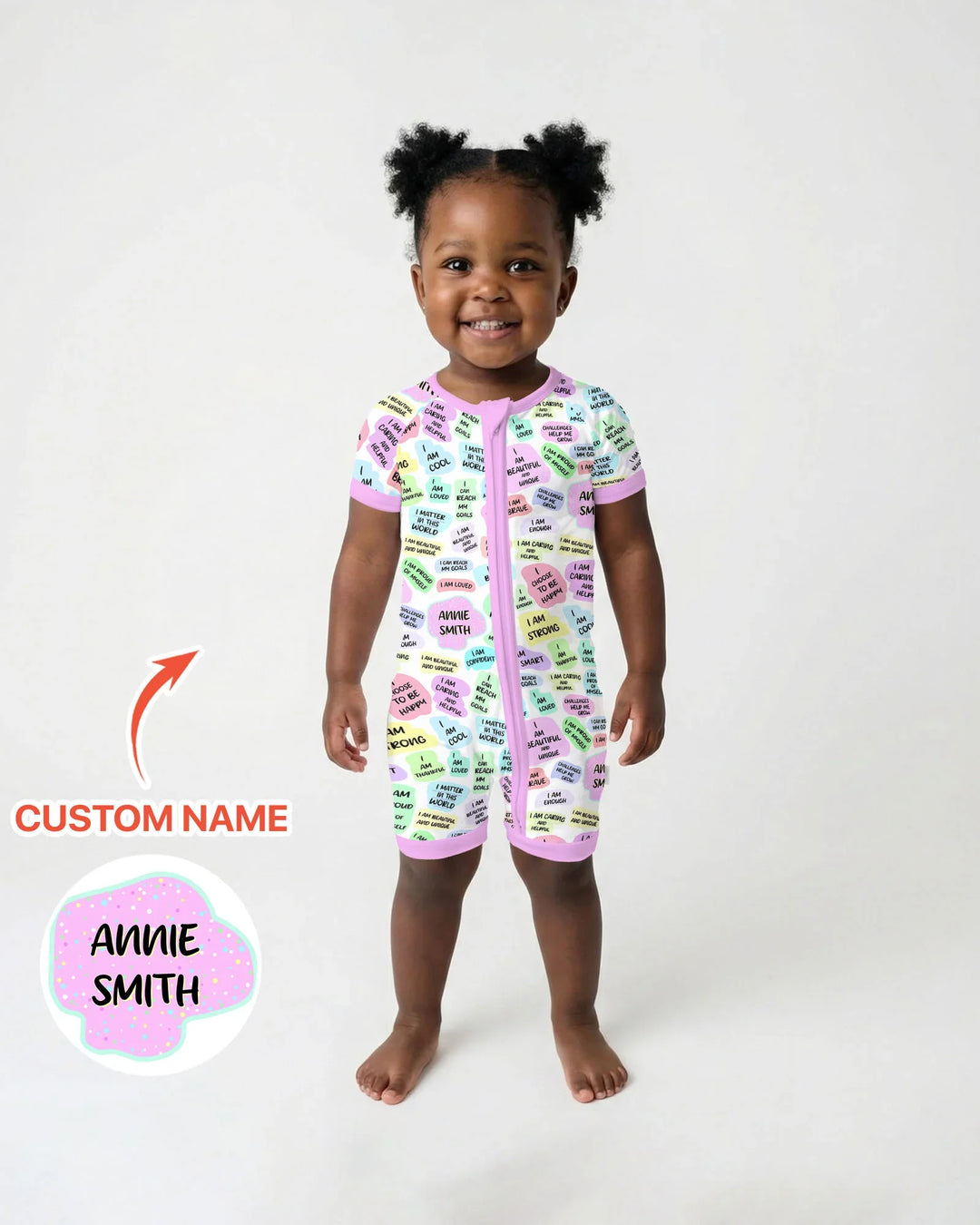 Mom & Baby Daily Affirmation Bamboo Shorty Zippy