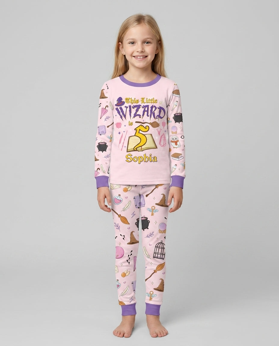 Personalized Birthday Wizard  Bamboo Two Piece Long Sleeve Pajama Set