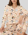 Custom Name Cute Guinea Pigs Bamboo Women Pajama Set