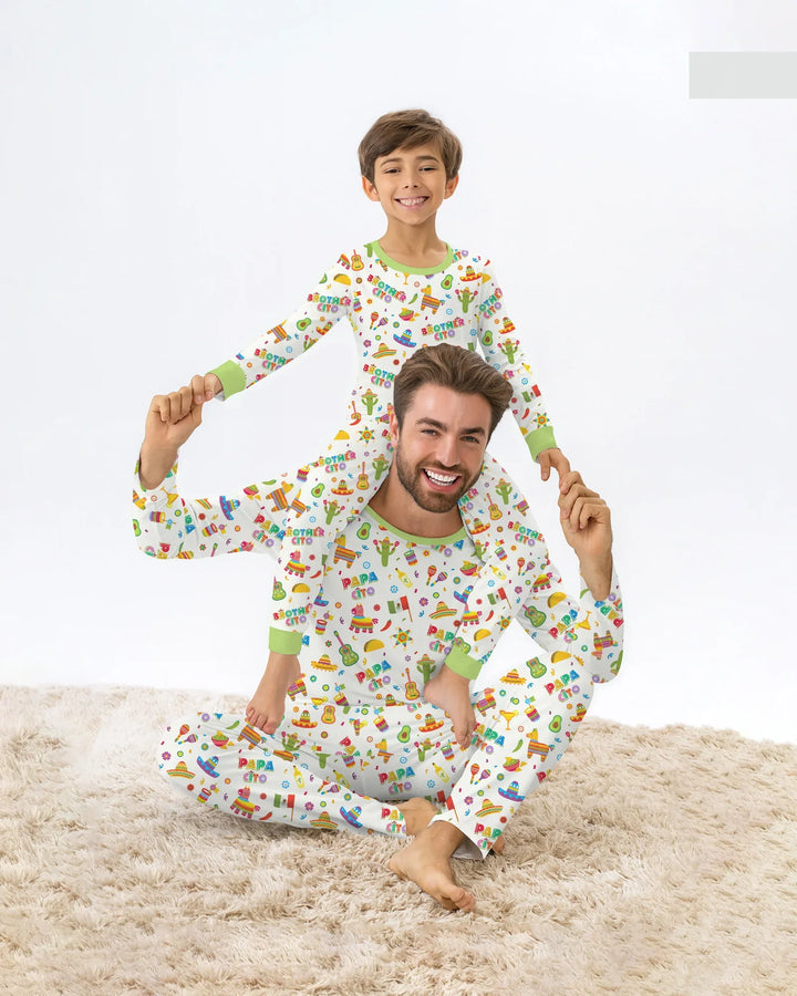 Cinco de Mayo Family Matching Bamboo Two Piece Long Sleeve Pajama Set