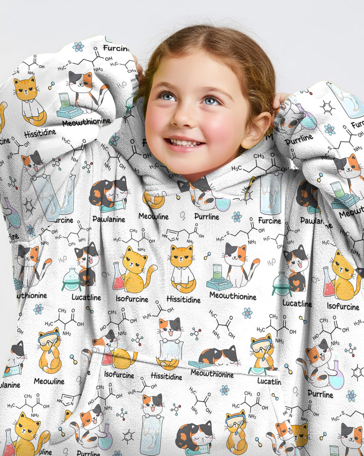 Biochemistry Cat Bamboo Blanket Hoodie