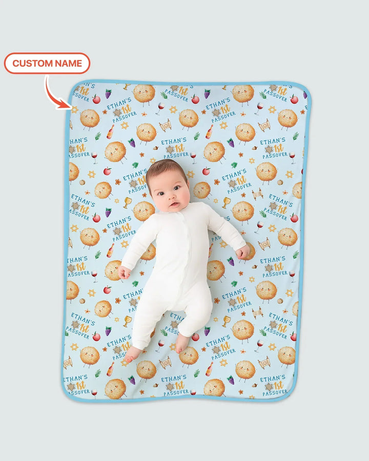 Custom Name 1st Passover Bamboo Blanket