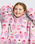 Valentine Emotional Cupcakes Wearable Bamboo Blanket Hoodie