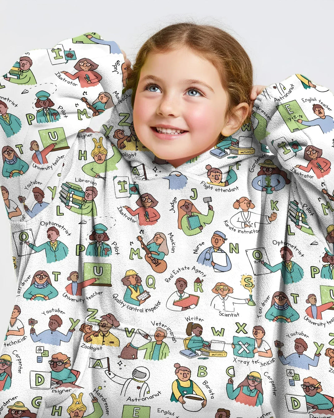 Jobs Alphabet Bamboo Blanket Hoodie