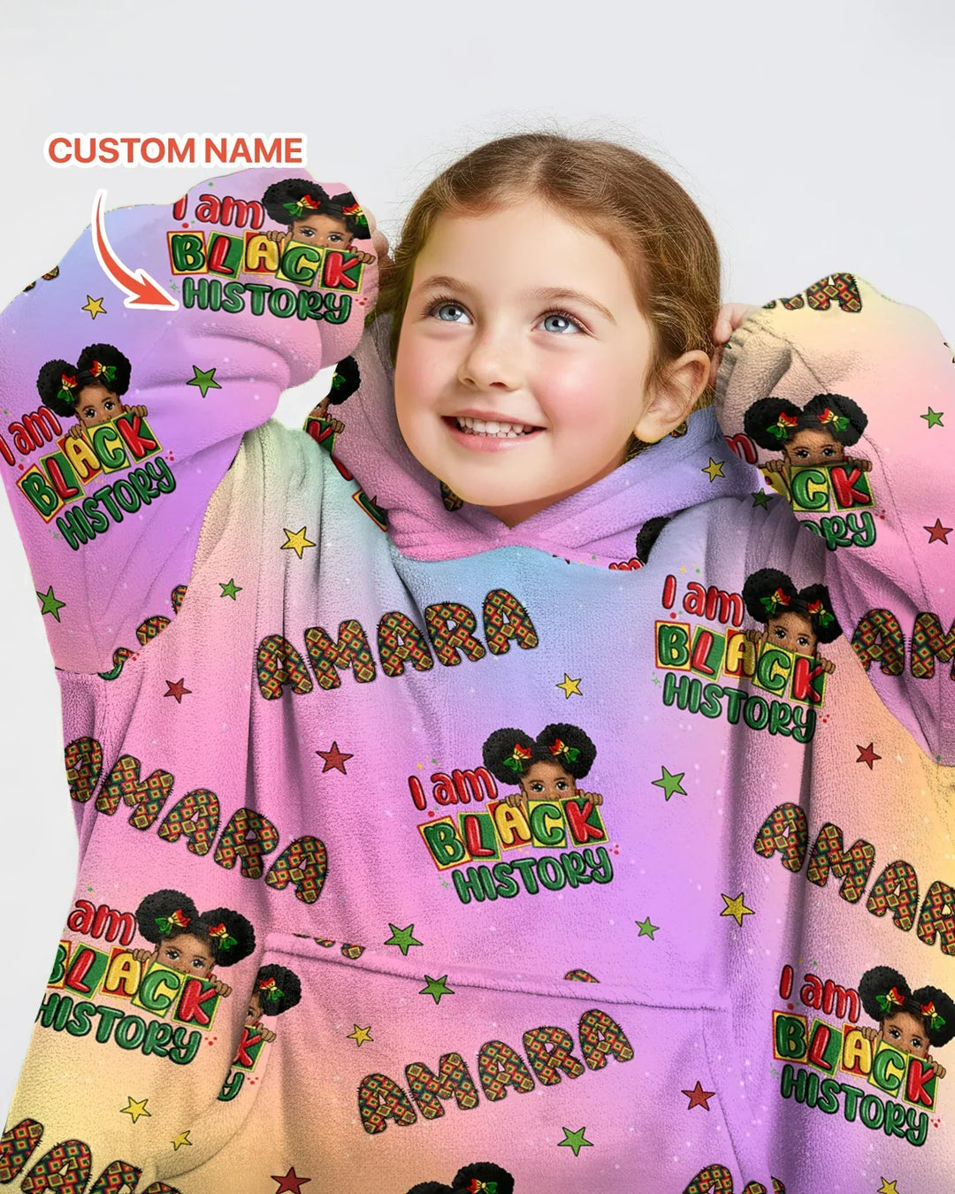 Custom Name I Am Black History Custom Bamboo Blanket Hoodie