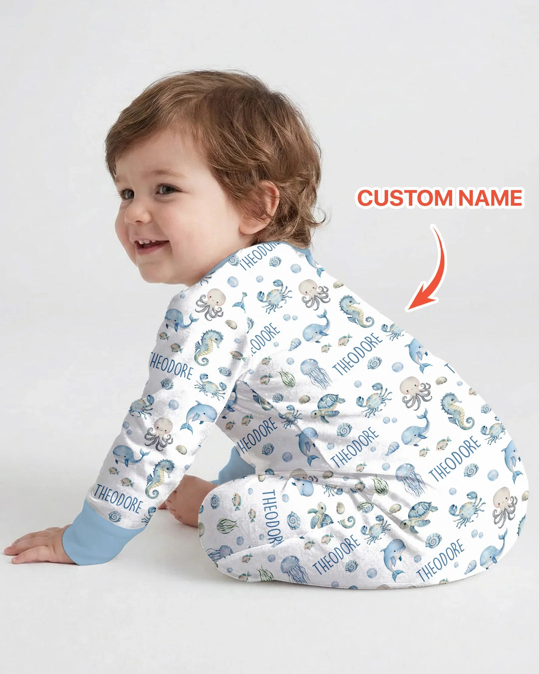 Custom Name Ocean Friends  Bamboo Convertible Zippy