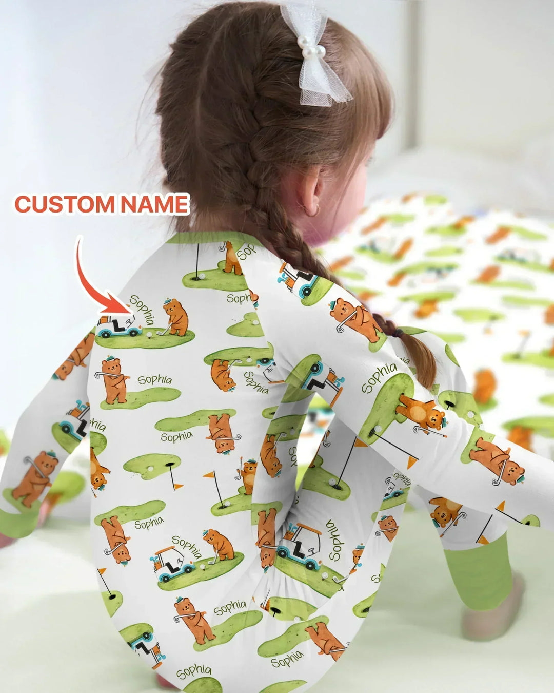 Custom Name Little Bear Golf Club Bamboo Convertible Zippy