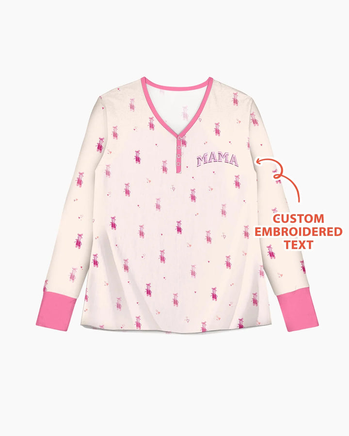 Custom Embroidered Mommy and Me Matching Bamboo Women Pajama Set