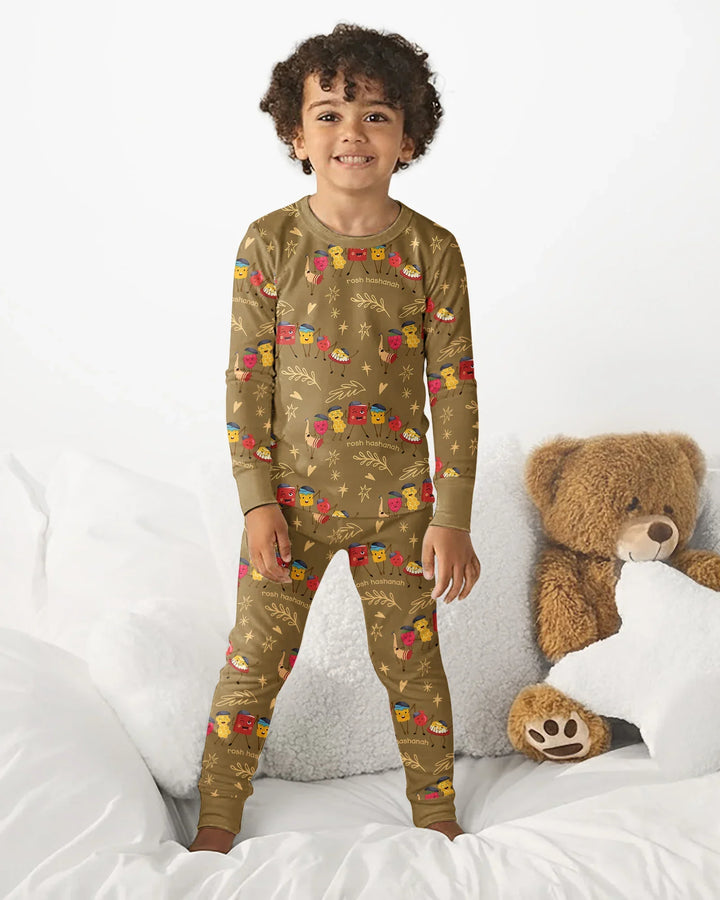 Let's Celebrate Rosh Hashanah Bamboo Two Piece Long Sleeve Pajama Set