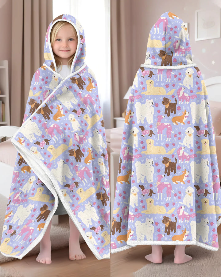 Floral Pawty Bamboo Wearable Hooded Blanket