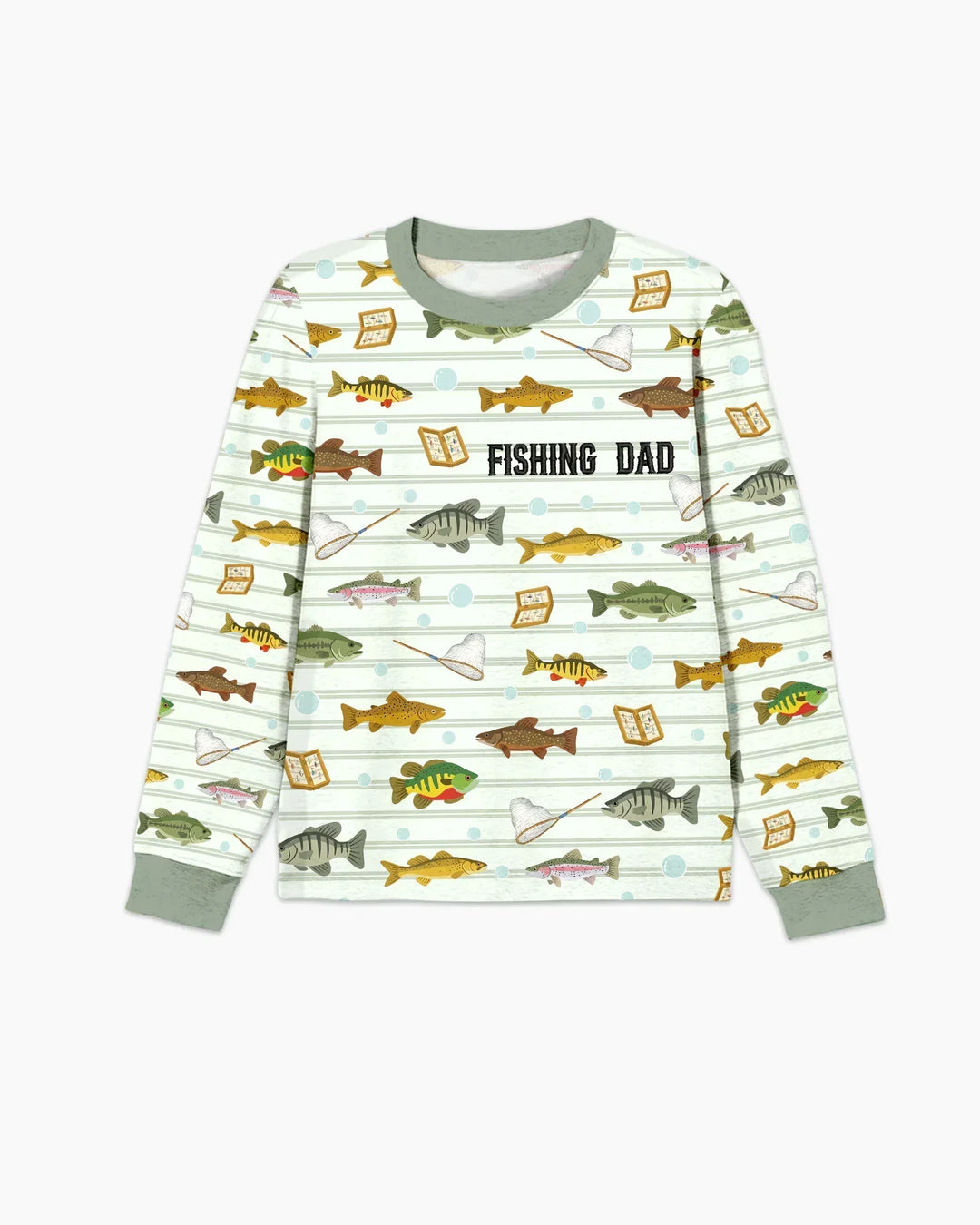 Embroidered Fishing Dad And Me Matching Bamboo Men's Pajama Set