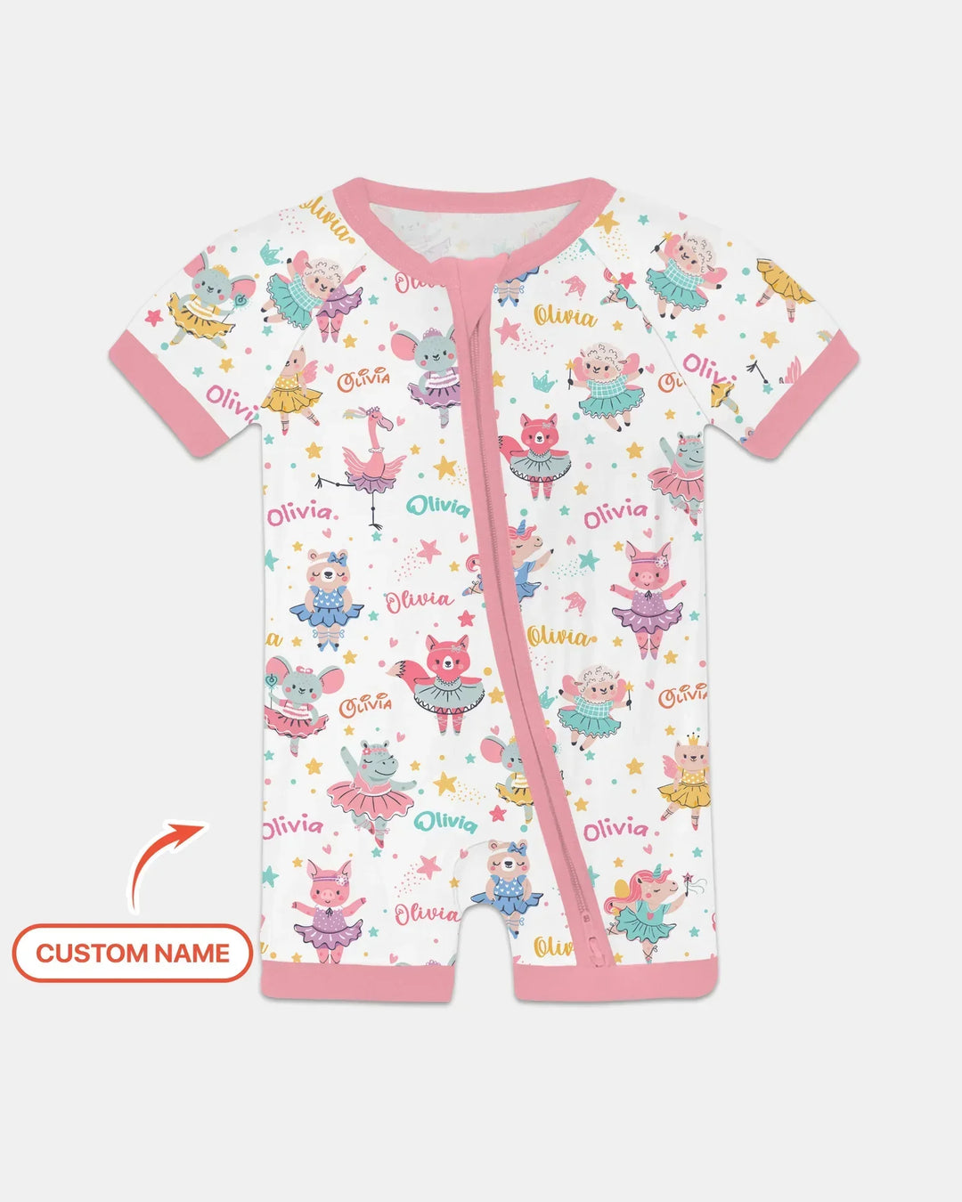 Fairy Friends Ballet Custom Name Bamboo Shorty Zippy