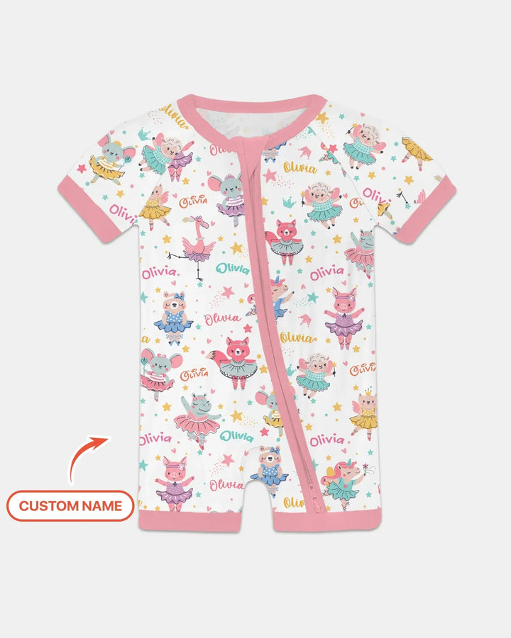 Fairy Friends Ballet Custom Name Bamboo Shorty Zippy