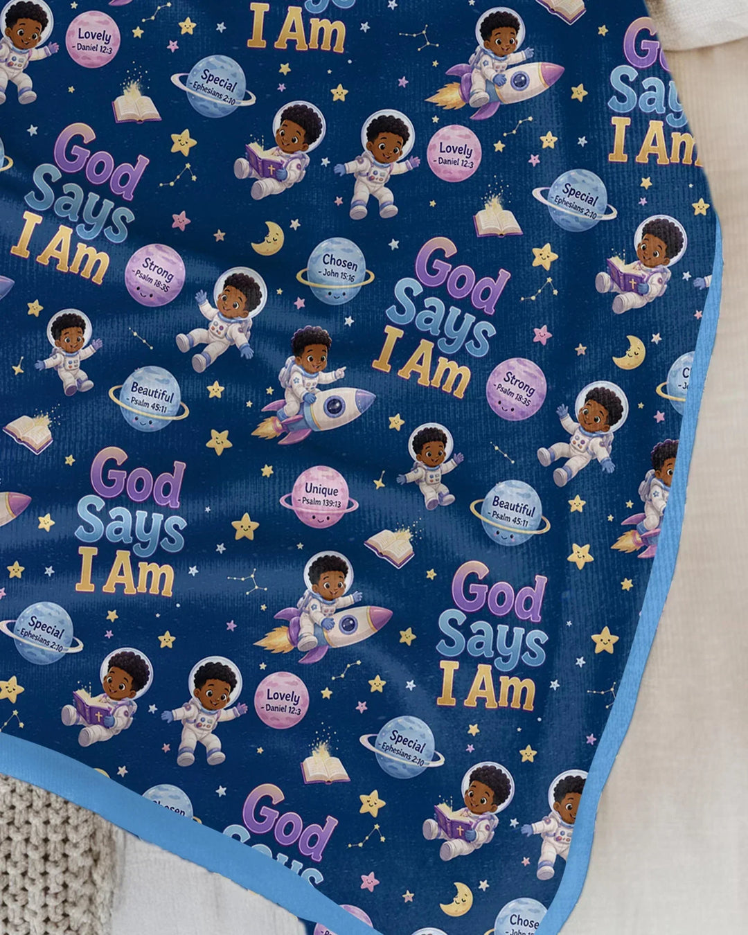 Black Boy God Says I Am Bamboo Blanket