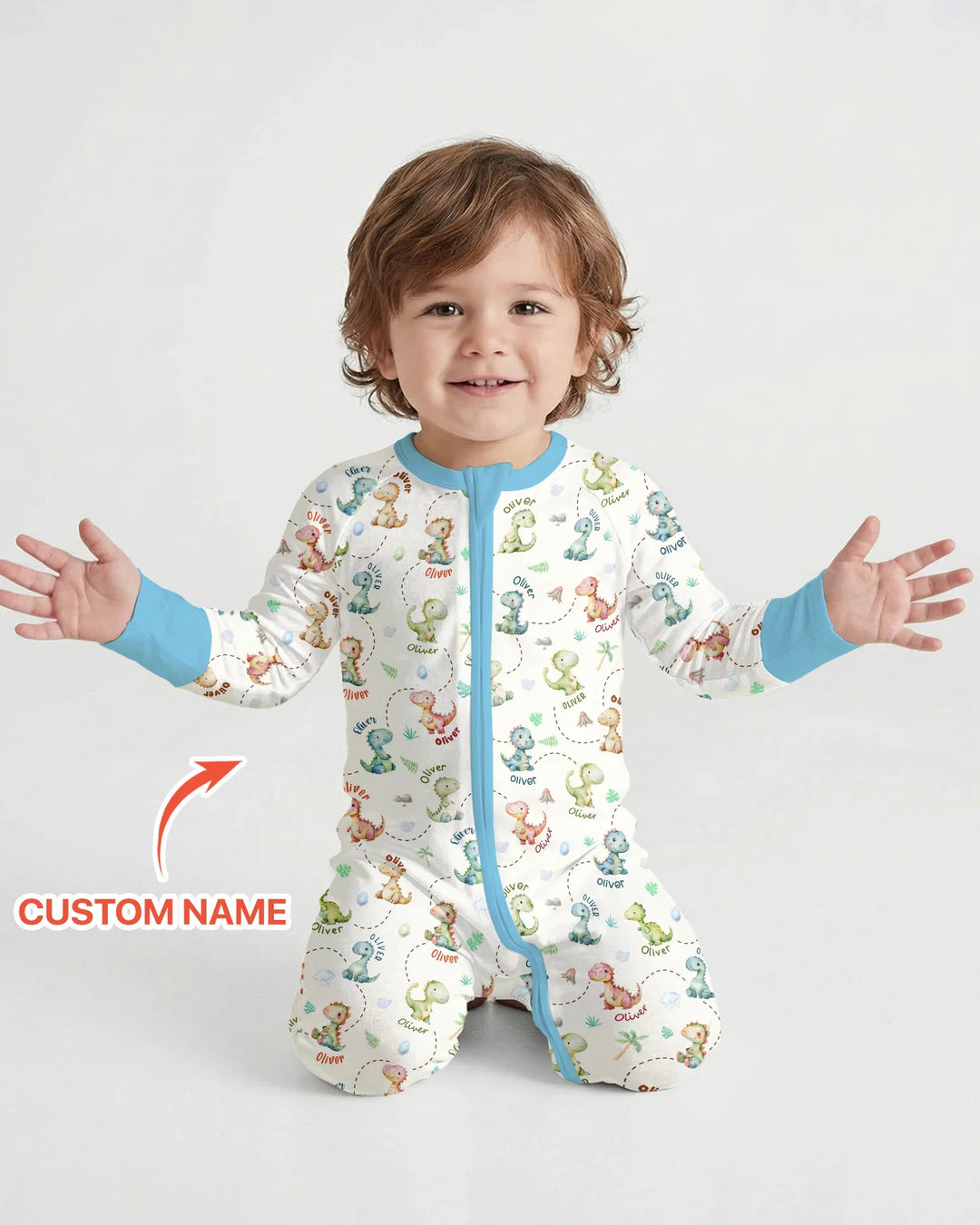 Personalized Dino Friends Bamboo Convertible Zippy