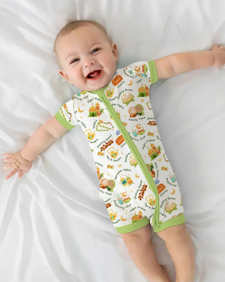 Ramadan Mubarak Matching Family Bamboo Shorty Zippy