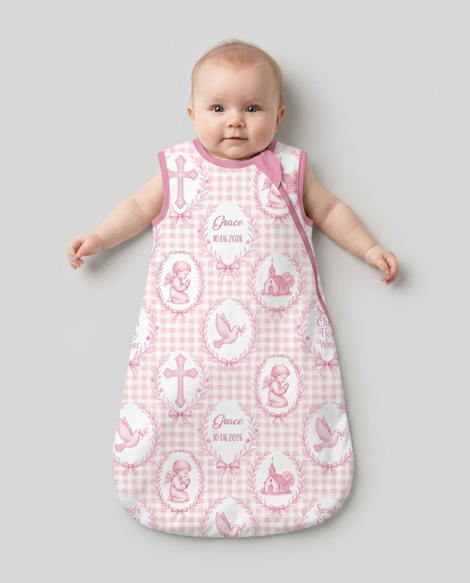 Custom Name Baptism Straight Outta Holy Water Bamboo Sleep Bag