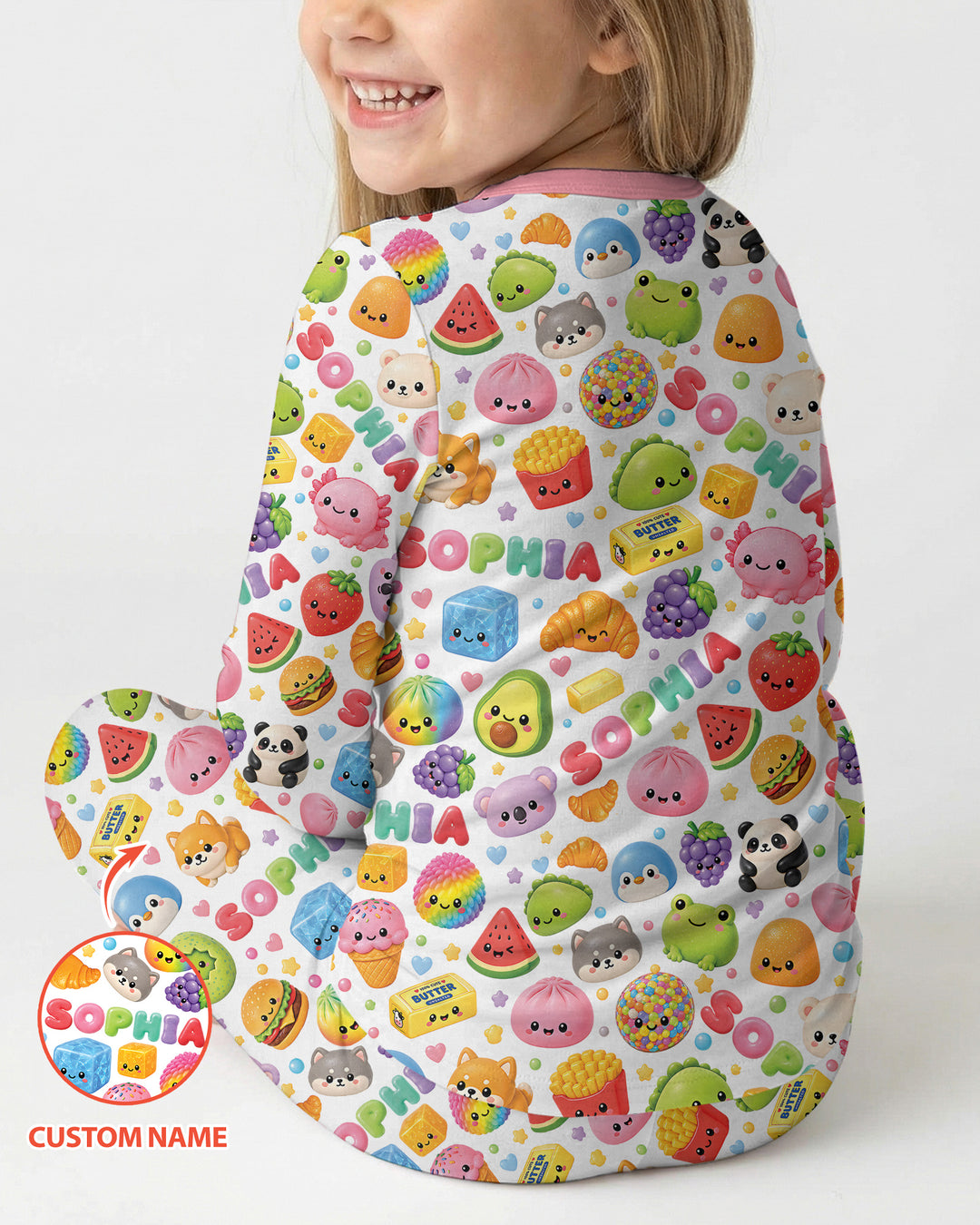 Just A Girl Who Loves Squishies Custom Name Bamboo Two Piece Long Sleeve Pajama Set