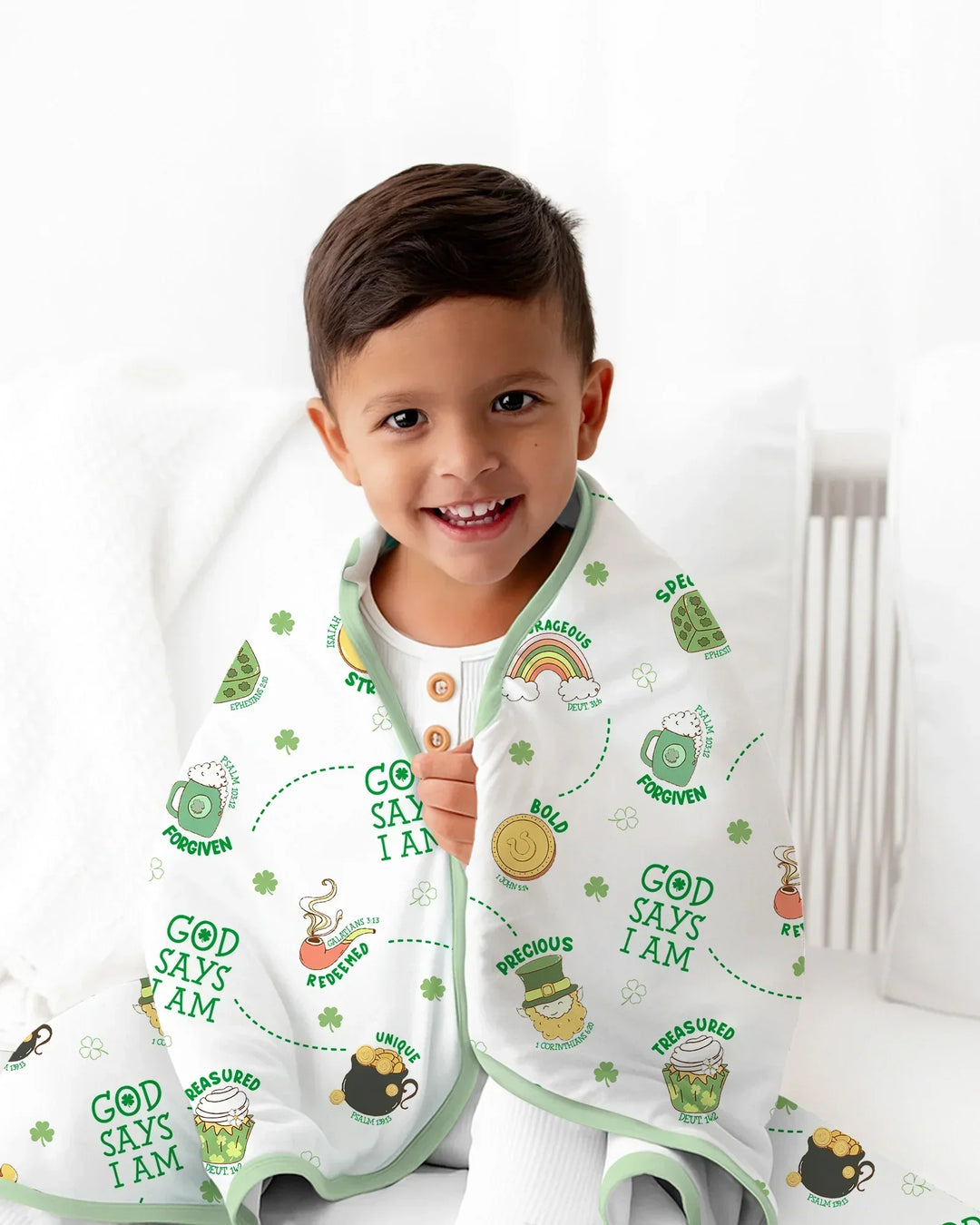 St Patrick's Day God Says I Am Bamboo Blanket