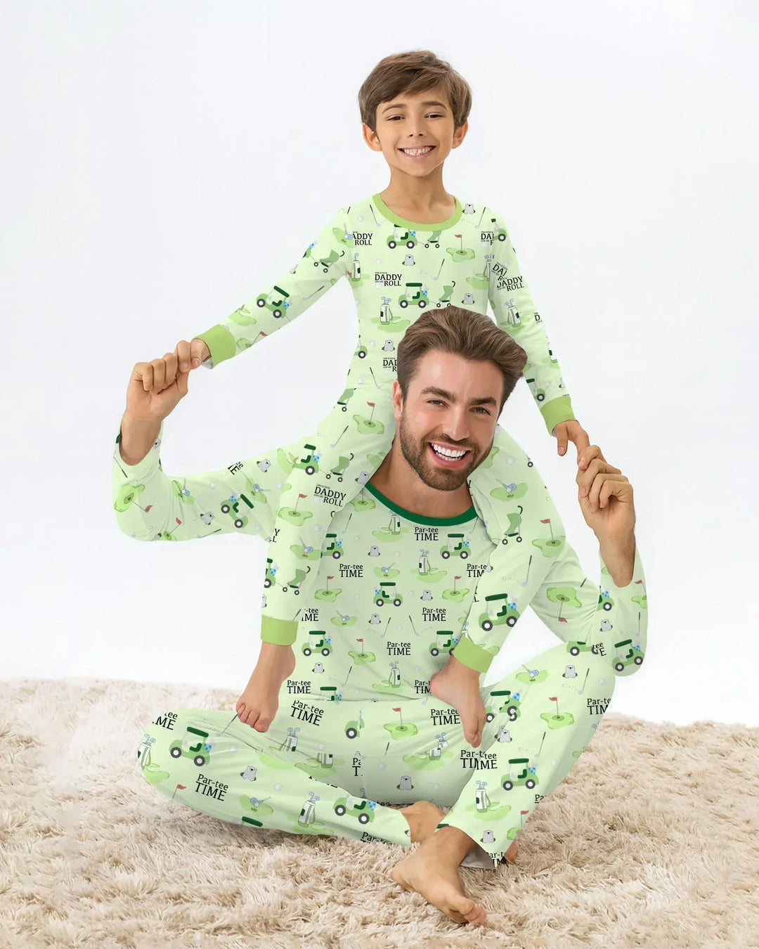 Daddy Golf Team Bamboo Two Piece Short Sleeve Shorts Pajama Set