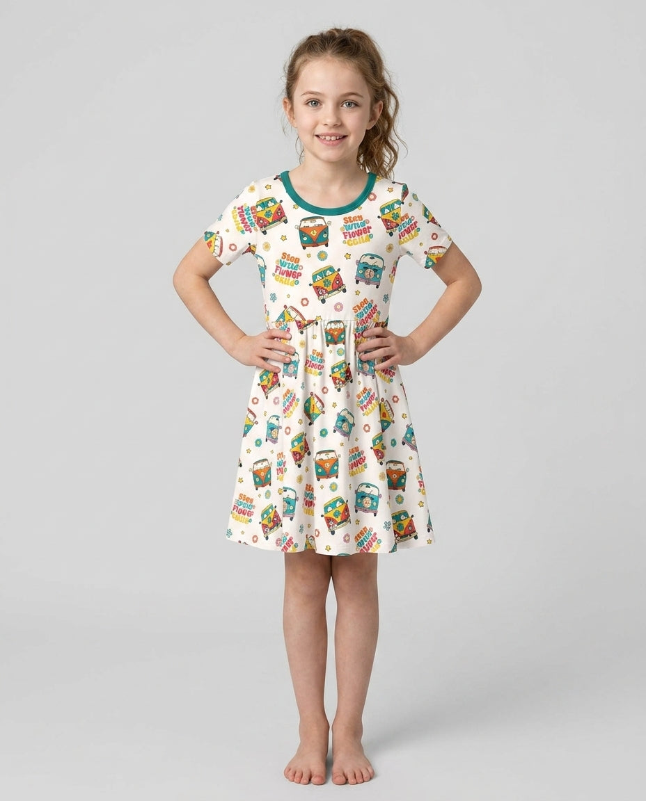 Stay Wild Flower Child Bamboo Twirl Dress