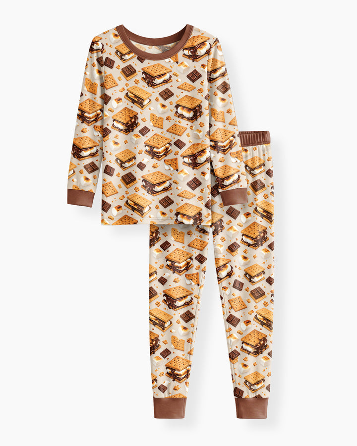 Cute Smore Bamboo Two Piece Long Sleeve Pajama Set