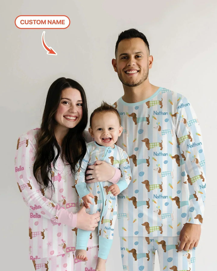 Custom Name Easter Dachshunds Family Matching Bamboo Convertible Zippy