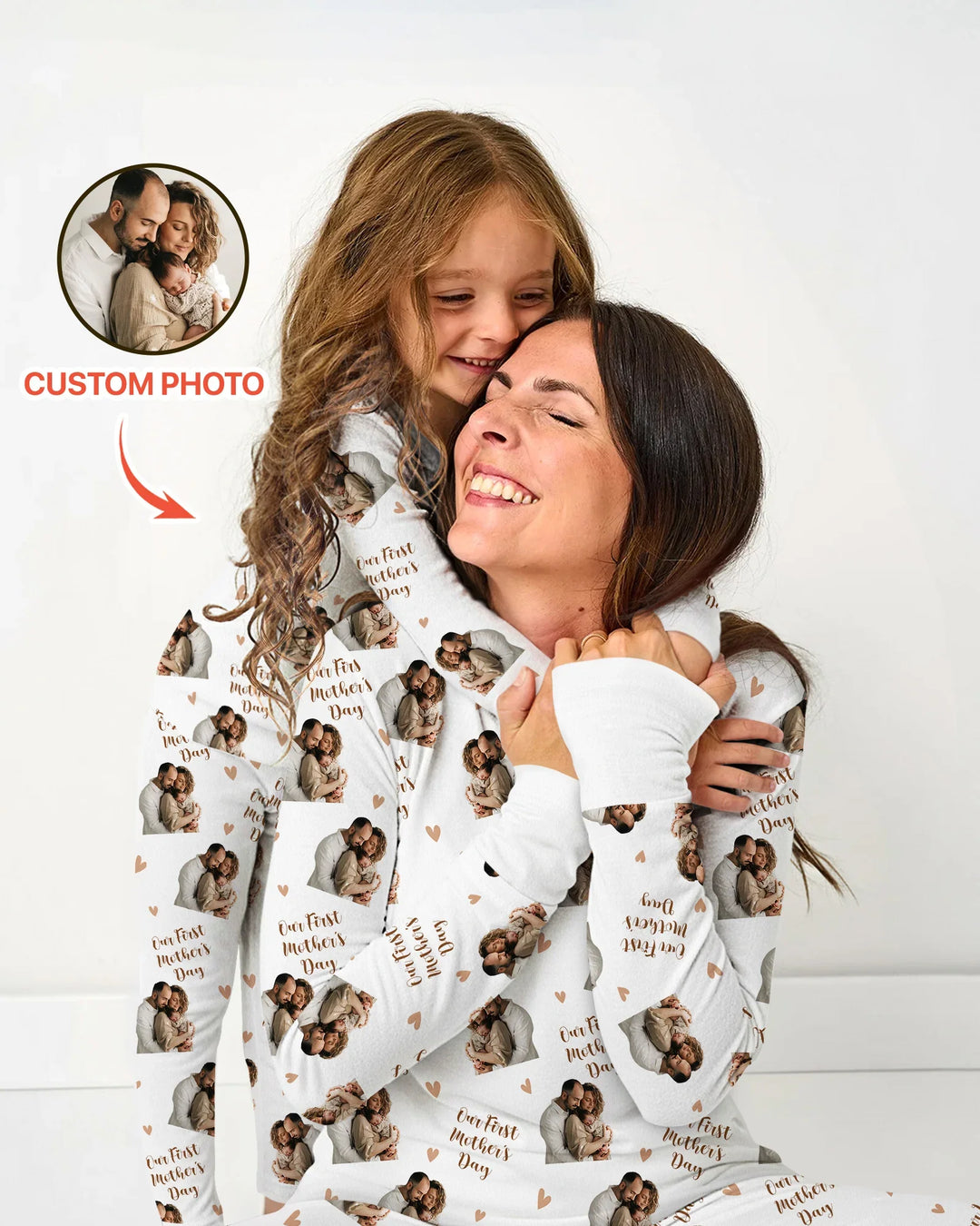 Custom Photo Our First as Parents Bamboo Two Piece Long Sleeve Pajama Set