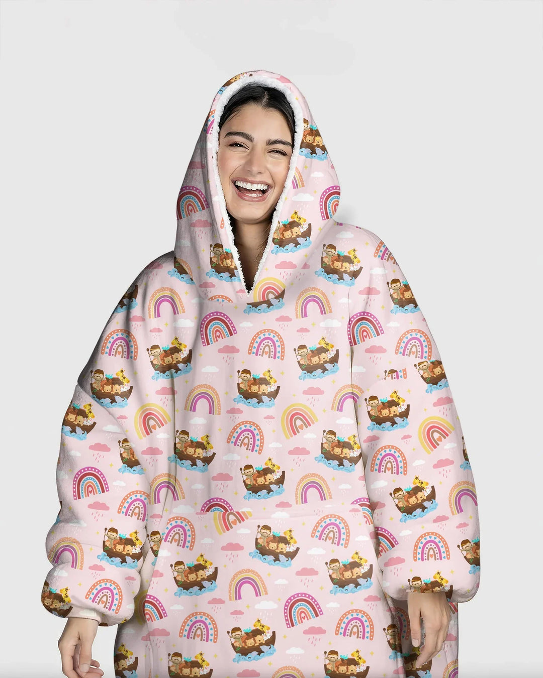 Noah’s Ark & God’s Rainbow Promise Wearable Bamboo Blanket Hoodie