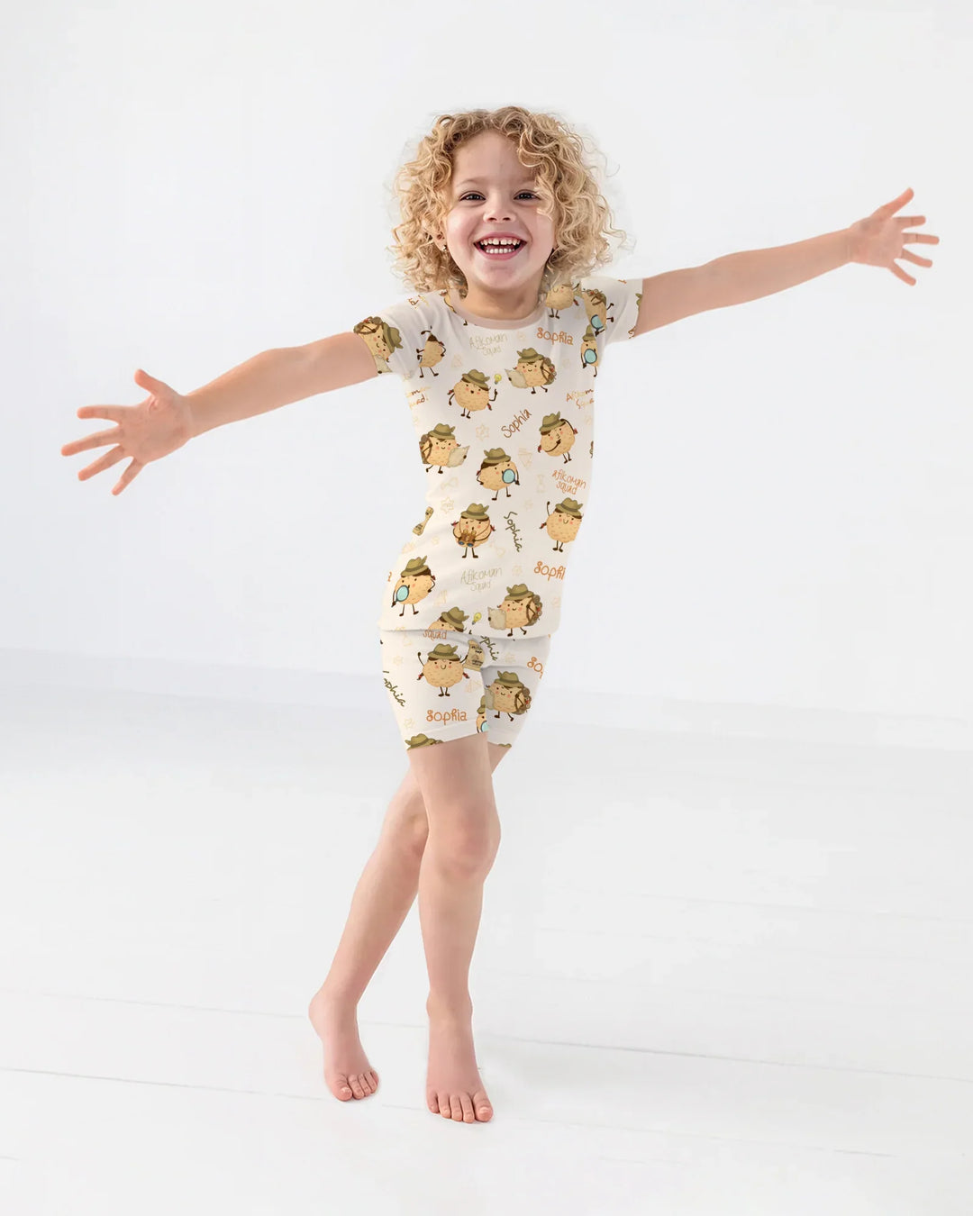 Custom Name Passover Afikoman Bamboo Two Piece Short Sleeve Shorts Pajama Set