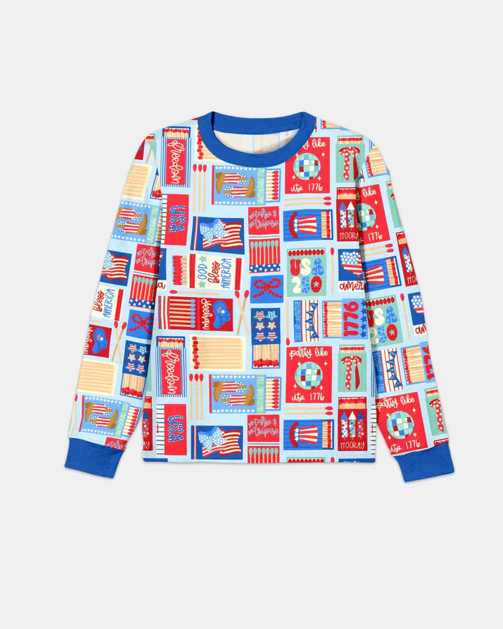 Patriotic Matchbox Family Matching Bamboo Men's Pajama Set