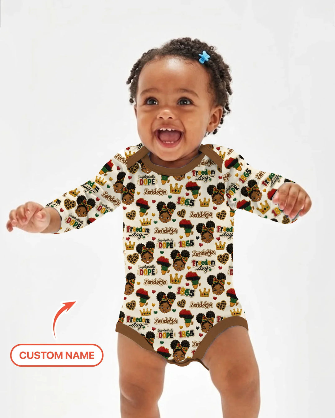 Custom Name Juneteenth Unapologetically Dope Bamboo Bodysuit