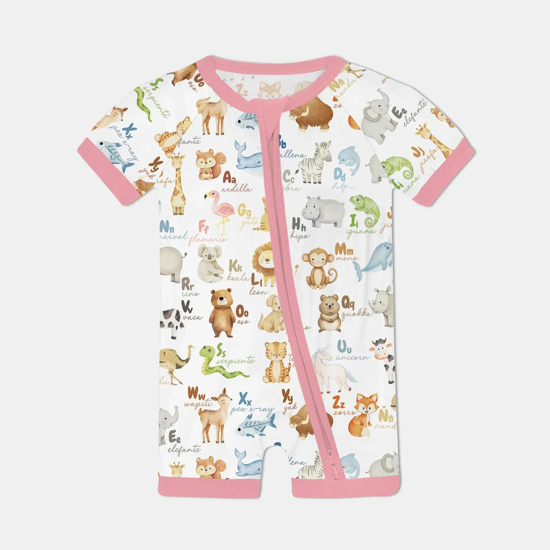 Spanish Alphabet Bamboo Shorty Zippy