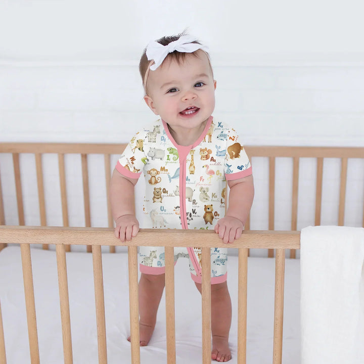 Spanish Alphabet Bamboo Shorty Zippy