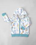 Hebrew Animal Alphabet Bamboo Zip Hoodie