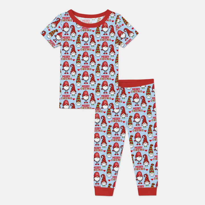 Gnomie Christmas Bamboo Two Piece Short Sleeve Pajama Set