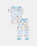 Hebrew Animal Alphabet Bamboo Two Piece Short Sleeve Pajama Set