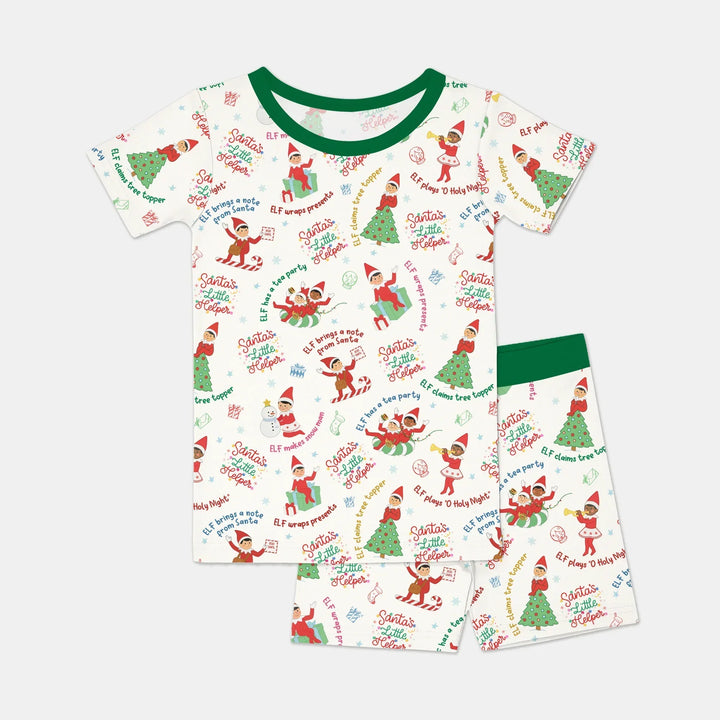 Christmas Elf Bamboo Two Piece Short Sleeve Shorts Pajama Set