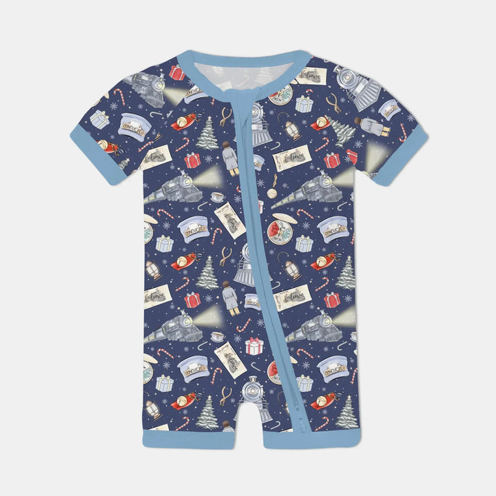 Christmas Train Bamboo Shorty Zippy