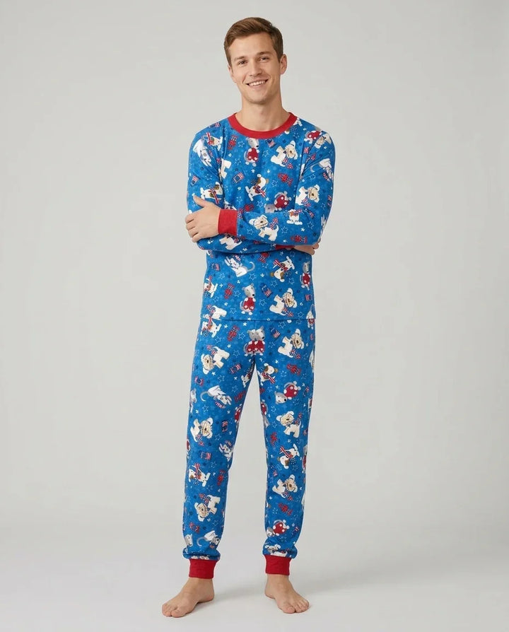 Red, White & Woof Family Matching Bamboo Men's Pajama Set