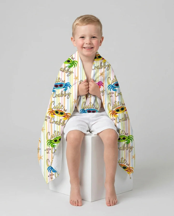 Cute But A Little Bit Crabby Bamboo Beach Towel